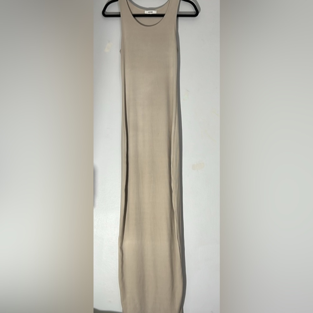 Joah Brown Cream Ribbed Bodycon Midi Dress S / M - Picture 4 of 8